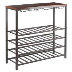 Michelle 40-Bottle Antique Bronze Floor Wine Rack by Winsome Wood