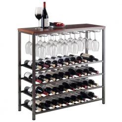 Michelle 40-Bottle Antique Bronze Floor Wine Rack by Winsome Wood -BENCH Online Store antique bronze winsome wood wine racks 87438 c3 1000