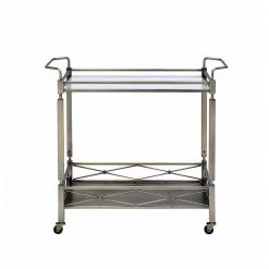 Matiesen Serving Cart, Antique Gold & Clear Glass by Whatseaso