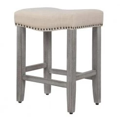 Jameson 24 in. Antique Gray Backless Wood Counter Stool with Beige Linen Seat (Set of 2) by WESTIN OUTDOOR 14 Jameson 24 in. Antique Gray Backless Wood Counter Stool with Beige Linen Seat (Set of 2) by WESTIN OUTDOOR -BENCH Online Store antique gray westin outdoor bar stools id401 24 ag bg 2 1f 1000