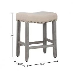 Jameson 24 in. Antique Gray Backless Wood Counter Stool with Beige Linen Seat (Set of 2) by WESTIN OUTDOOR 11 Jameson 24 in. Antique Gray Backless Wood Counter Stool with Beige Linen Seat (Set of 2) by WESTIN OUTDOOR -BENCH Online Store antique gray westin outdoor bar stools id401 24 ag bg 2 40 1000