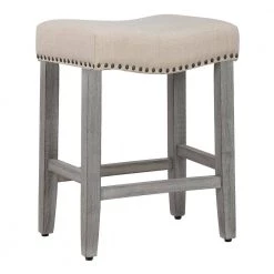 Jameson 24 in. Antique Gray Backless Wood Counter Stool with Beige Linen Seat (Set of 2) by WESTIN OUTDOOR 13 Jameson 24 in. Antique Gray Backless Wood Counter Stool with Beige Linen Seat (Set of 2) by WESTIN OUTDOOR -BENCH Online Store antique gray westin outdoor bar stools id401 24 ag bg 2 4f 1000