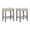 Jameson 24 in. Antique Gray Backless Wood Counter Stool with Beige Linen Seat (Set of 2) by WESTIN OUTDOOR -BENCH Online Store antique gray westin outdoor bar stools id401 24 ag bg 2 64 1000