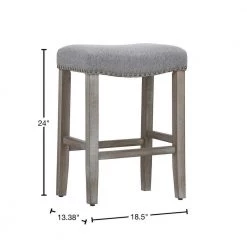 Jameson 24 in. Antique Gray Backless Wood Counter Stool with Gray Linen Seat (Set of 2) by WESTIN OUTDOOR -BENCH Online Store antique gray westin outdoor bar stools id401 24 ag gy 2 40 1000