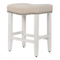 Jameson 24 in. Antique White Backless Wood Counter Stool with Beige Linen Seat (Set of 2) by WESTIN OUTDOOR 15 Jameson 24 in. Antique White Backless Wood Counter Stool with Beige Linen Seat (Set of 2) by WESTIN OUTDOOR -BENCH Online Store antique white westin outdoor bar stools id401 24 aw bg 2 1f 1000
