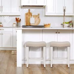 Jameson 24 in. Antique White Backless Wood Counter Stool with Beige Linen Seat (Set of 2) by WESTIN OUTDOOR 17 Jameson 24 in. Antique White Backless Wood Counter Stool with Beige Linen Seat (Set of 2) by WESTIN OUTDOOR -BENCH Online Store antique white westin outdoor bar stools id401 24 aw bg 2 31 1000