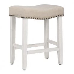 Jameson 24 in. Antique White Backless Wood Counter Stool with Beige Linen Seat (Set of 2) by WESTIN OUTDOOR 14 Jameson 24 in. Antique White Backless Wood Counter Stool with Beige Linen Seat (Set of 2) by WESTIN OUTDOOR -BENCH Online Store antique white westin outdoor bar stools id401 24 aw bg 2 4f 1000