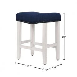 Jameson 24 in. Antique White Backless Wood Counter Stool with Navy Blue Linen Seat (Set of 2) by WESTIN OUTDOOR 12 Jameson 24 in. Antique White Backless Wood Counter Stool with Navy Blue Linen Seat (Set of 2) by WESTIN OUTDOOR -BENCH Online Store antique white westin outdoor bar stools id401 24 aw nb 2 40 1000
