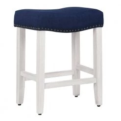 Jameson 24 in. Antique White Backless Wood Counter Stool with Navy Blue Linen Seat (Set of 2) by WESTIN OUTDOOR 14 Jameson 24 in. Antique White Backless Wood Counter Stool with Navy Blue Linen Seat (Set of 2) by WESTIN OUTDOOR -BENCH Online Store antique white westin outdoor bar stools id401 24 aw nb 2 4f 1000