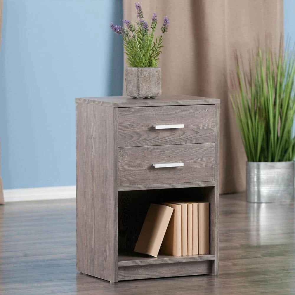 Molina 15.75 in. W Ash Gray Nightstand Accent Table by Winsome Wood 9 Molina 15.75 in. W Ash Gray Nightstand Accent Table by Winsome Wood - Image 8