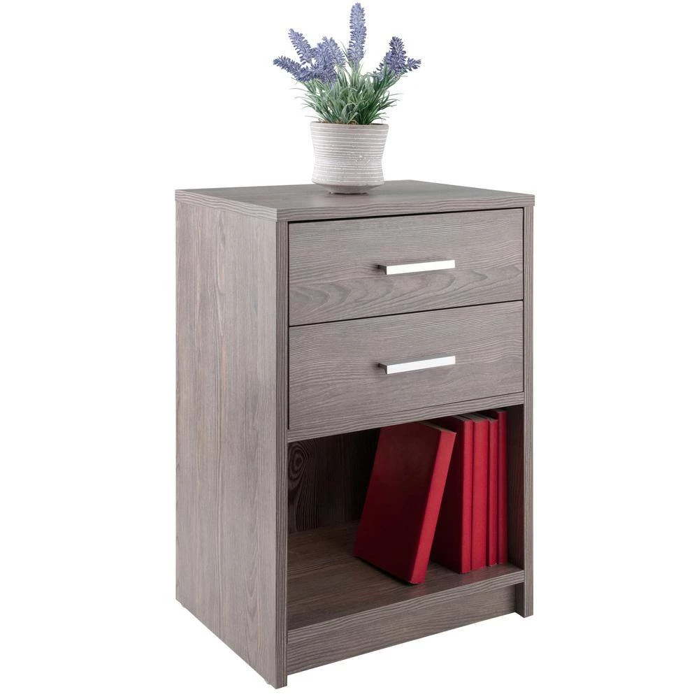 Molina 15.75 in. W Ash Gray Nightstand Accent Table by Winsome Wood 8 Molina 15.75 in. W Ash Gray Nightstand Accent Table by Winsome Wood - Image 7