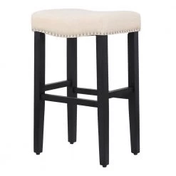 Jameson 29 in. Rubberwood Upholstered Nail Head Bar Stool (Set of 2) by WESTIN OUTDOOR 13 Jameson 29 in. Rubberwood Upholstered Nail Head Bar Stool (Set of 2) by WESTIN OUTDOOR -BENCH Online Store beige westin outdoor bar stools 631851050663 1f 1000
