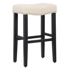 Jameson 29 in. Rubberwood Upholstered Nail Head Bar Stool (Set of 2) by WESTIN OUTDOOR 12 Jameson 29 in. Rubberwood Upholstered Nail Head Bar Stool (Set of 2) by WESTIN OUTDOOR -BENCH Online Store beige westin outdoor bar stools 631851050663 4f 1000