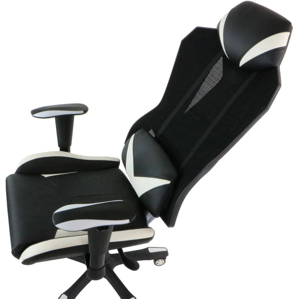 Commando Ergonomic Black and White High-Back Gaming Chair with Adjustable Gas Lift Seating and Lumbar Support by Hanover 10 Commando Ergonomic Black and White High-Back Gaming Chair with Adjustable Gas Lift Seating and Lumbar Support by Hanover - Image 9