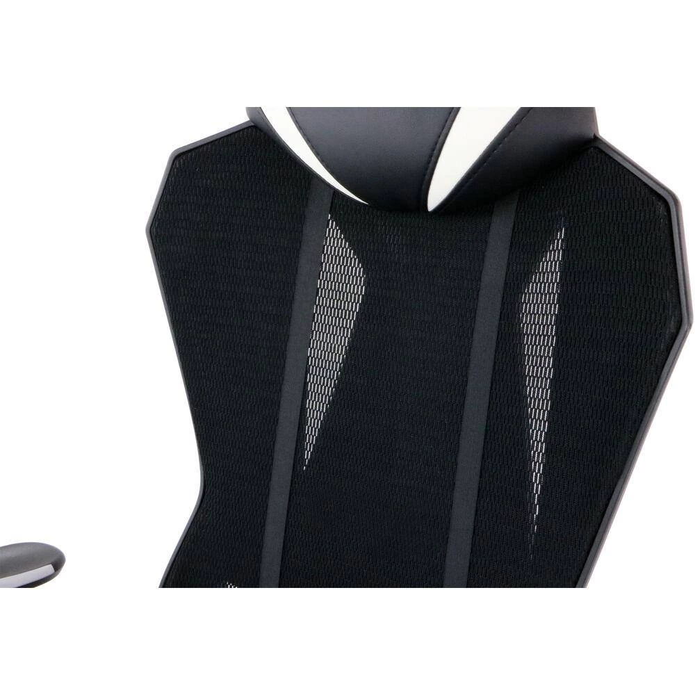 Commando Ergonomic Black and White High-Back Gaming Chair with Adjustable Gas Lift Seating and Lumbar Support by Hanover 13 Commando Ergonomic Black and White High-Back Gaming Chair with Adjustable Gas Lift Seating and Lumbar Support by Hanover - Image 12