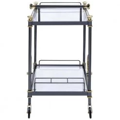 Lovely Kitchen Cart In Black/Gold & Clear Glass by Whatseaso -BENCH Online Store black gold clear whatseaso kitchen carts l k110499207 1f 1000