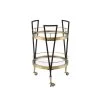 Transitional Style Kitchen Serving Cart In Black & Gold Finish by Whatseaso