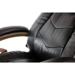 Atlas Black Executive Office Chair with Upholstered Faux-Leather Seat and Copper-Wheeled Base by Hanover -BENCH Online Store black hanover executive chairs hoc0011 1f 1000