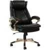 Atlas Black Executive Office Chair with Upholstered Faux-Leather Seat and Copper-Wheeled Base by Hanover 1 Atlas Black Executive Office Chair with Upholstered Faux-Leather Seat and Copper-Wheeled Base by Hanover -BENCH Online Store black hanover executive chairs hoc0011 64 1000