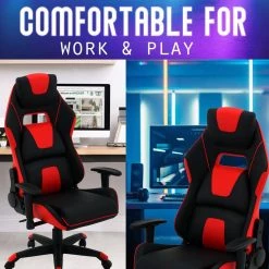 Commando Black and Red Gaming Chair by Hanover -BENCH Online Store black hanover gaming chairs hgc0108 40 1000