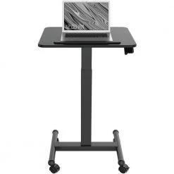 21 in. Black Rolling Desk with Adjustable Heights and Bag Hook by Hanover -BENCH Online Store black hanover standing desks hsd0408 blk 4f 1000