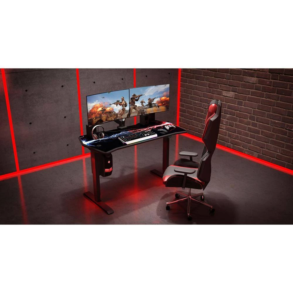 27 in. Black Gaming Desk with Adjustable Heights by Hanover 12 27 in. Black Gaming Desk with Adjustable Heights by Hanover - Image 10