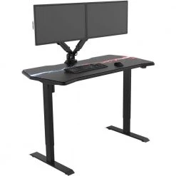27 in. Black Gaming Desk with Adjustable Heights by Hanover 20 27 in. Black Gaming Desk with Adjustable Heights by Hanover -BENCH Online Store black multi hanover computer desks hgd0504 blk 4f 1000