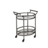 Black Nickel Frame & Clear Glass Kitchen Serving Cart by Whatseaso