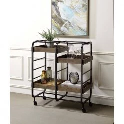 Industrial Style Kitchen Serving Cart In Black & Walnut Color by Whatseaso 7 Industrial Style Kitchen Serving Cart In Black & Walnut Color by Whatseaso -BENCH Online Store black walnut whatseaso kitchen carts l k110499054 4f 1000