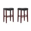 Jameson 29 in. Cherry Upholstered Nail Head Faux Leather Bar Stool (Set of 2) by WESTIN OUTDOOR -BENCH Online Store black westin outdoor bar stools 631851052599 64 1000
