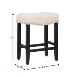 Jameson 24 in. Black Backless Wood Counter Stool with Beige Linen Seat (Set of 2) by WESTIN OUTDOOR 11 Jameson 24 in. Black Backless Wood Counter Stool with Beige Linen Seat (Set of 2) by WESTIN OUTDOOR -BENCH Online Store black westin outdoor bar stools id401 24 bk bg 2 40 1000