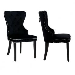 Brooklyn Black Tufted Velvet Dining Side Chair (Set of 2) by WESTIN OUTDOOR -BENCH Online Store black westin outdoor dining chairs id305 bk 1f 1000