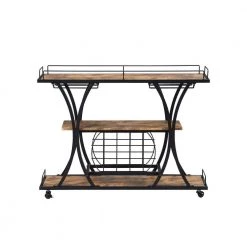 Industrial Black Bar Cart with Wine Rack and Glass Holder by Whatseaso -BENCH Online Store black whatseaso kitchen carts l k110498873 c3 1000