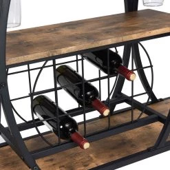 Industrial Black Bar Cart with Wine Rack and Glass Holder by Whatseaso -BENCH Online Store black whatseaso kitchen carts l k110498873 d4 1000