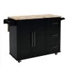 Black Wooden Kitchen Island by Whatseaso