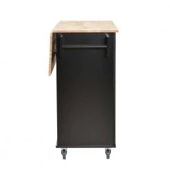 Black Kitchen Island with Solid Wood Top and Locking Wheels by Whatseaso -BENCH Online Store black whatseaso kitchen islands lnn k110501801 66 1000