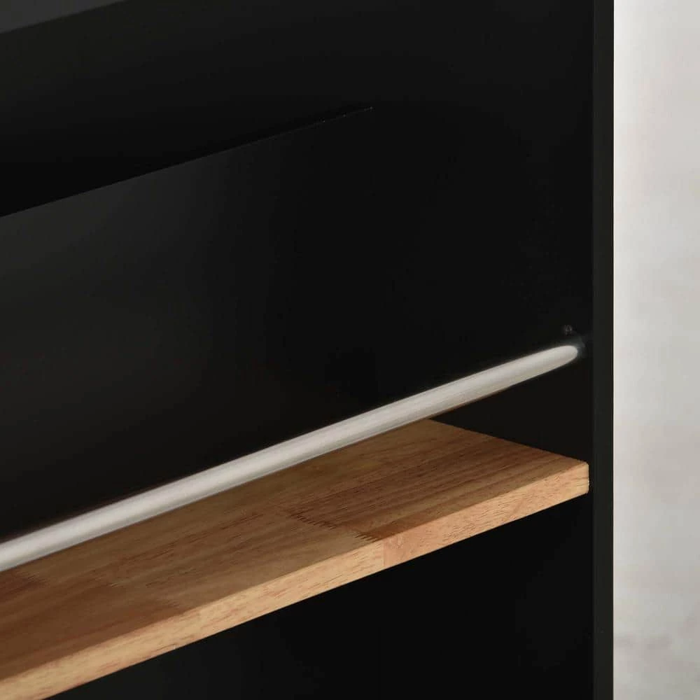 46 in. Black New Design Kitchen Island with 2-Drawers and Tableware Cabinet by Whatseaso 8 46 in. Black New Design Kitchen Island with 2-Drawers and Tableware Cabinet by Whatseaso - Image 6