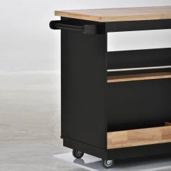 46 in. Black New Design Kitchen Island with 2-Drawers and Tableware Cabinet by Whatseaso 27 46 in. Black New Design Kitchen Island with 2-Drawers and Tableware Cabinet by Whatseaso -BENCH Online Store black whatseaso kitchen islands lnn k110501887 d4 1000