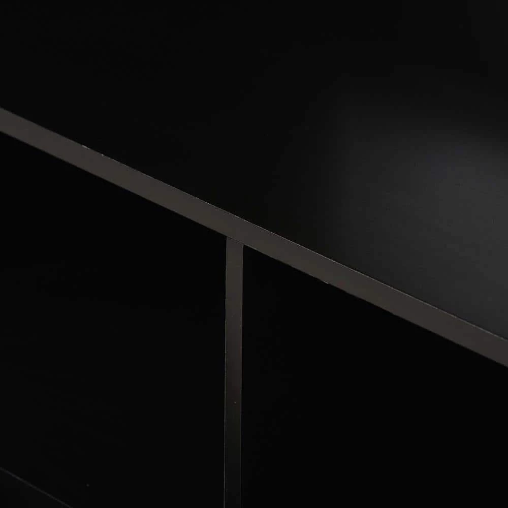 46 in. Black New Design Kitchen Island with 2-Drawers and Tableware Cabinet by Whatseaso 4 46 in. Black New Design Kitchen Island with 2-Drawers and Tableware Cabinet by Whatseaso - Image 2