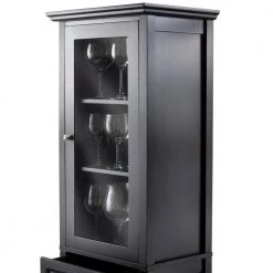Burgundy 15-Bottle Black Bar Cabinet by Winsome Wood 18 Burgundy 15-Bottle Black Bar Cabinet by Winsome Wood -BENCH Online Store black winsome wood bar cabinets 20667 1f 1000