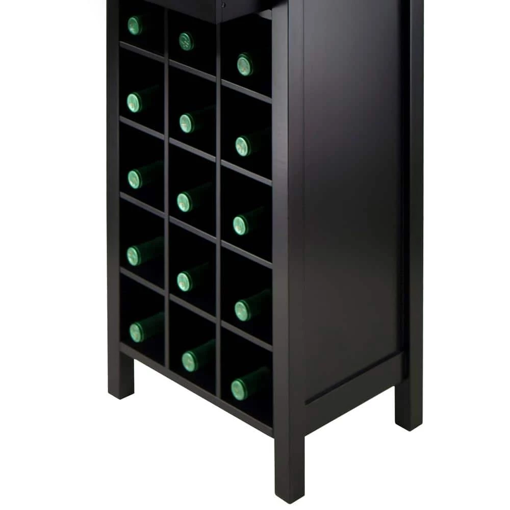 Burgundy 15-Bottle Black Bar Cabinet by Winsome Wood 11 Burgundy 15-Bottle Black Bar Cabinet by Winsome Wood - Image 9