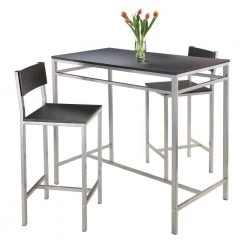 Hanley 3-Piece High Table with 2-High Back Stools by Winsome Wood 11 Hanley 3-Piece High Table with 2-High Back Stools by Winsome Wood -BENCH Online Store black winsome wood bar tables 93336 44 1000