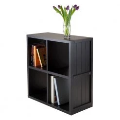 Timothy 2x2 Grid Shelf in Black by Winsome Wood -BENCH Online Store black winsome wood bookcases bookshelves 20025 31 1000