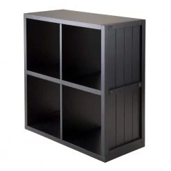 Timothy 2x2 Grid Shelf in Black by Winsome Wood