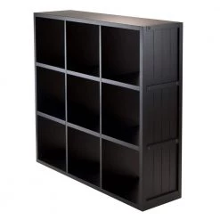 Timothy 3x3 40"H Grid Black Shelving unit by Winsome Wood