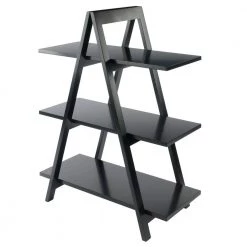 Aaron 3-Tier 38 in. H Black 3-Shelves A-Frame by Winsome Wood