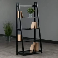Adam 5-Tier A-Frame Shelf, Black by Winsome Wood -BENCH Online Store black winsome wood bookcases bookshelves 20513 31 1000