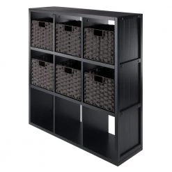 Timothy 40 in. 3 in. x 3 in. Storage Bookcase with Baskets by Winsome Wood