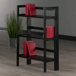 Terry 3-Tier Foldable Shelf, Stackable, Black by Winsome Wood 9 Terry 3-Tier Foldable Shelf, Stackable, Black by Winsome Wood -BENCH Online Store black winsome wood bookcases bookshelves 20896 31 1000