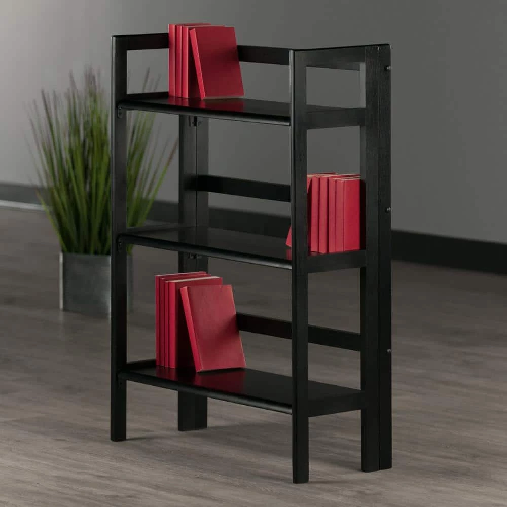 Terry 3-Tier Foldable Shelf, Stackable, Black by Winsome Wood 6 Terry 3-Tier Foldable Shelf, Stackable, Black by Winsome Wood - Image 4